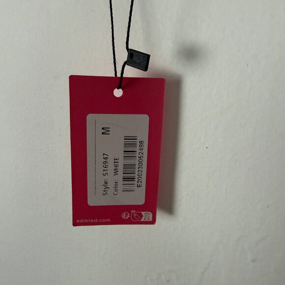 NWT Edikted Lacey Ruffled Bikini Top Ribbed Bralette White Size Medium M NEW - Picture 6 of 11